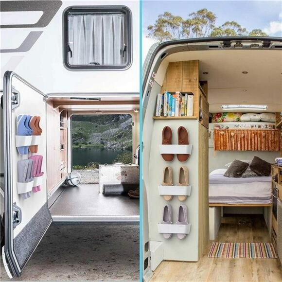 Wall Mounted Shoe Rack Set Door Shoe Organizer Holder for Sneakers Heels Sandals - Picture 6 of 7